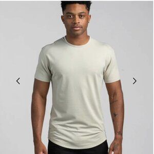 BYLT Mens Drop Cut LUX Short Sleeve Crew Neck Basic T-Shirt Size M Cream